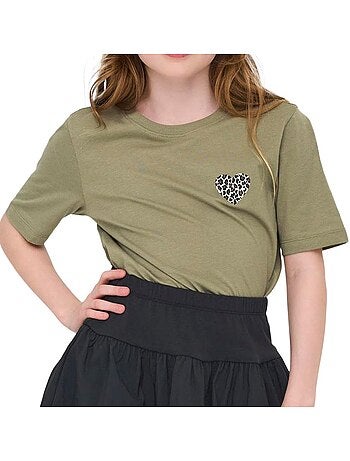 T-Shirt Kaki para Menina ONLY Kids Kogrex