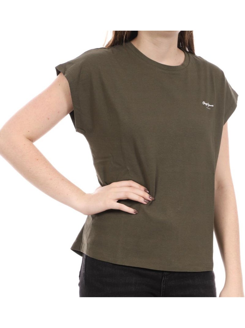 T-shirt Kaki para Mulher Pepe Jeans Bloom Verde cáqui claro - Kiabi