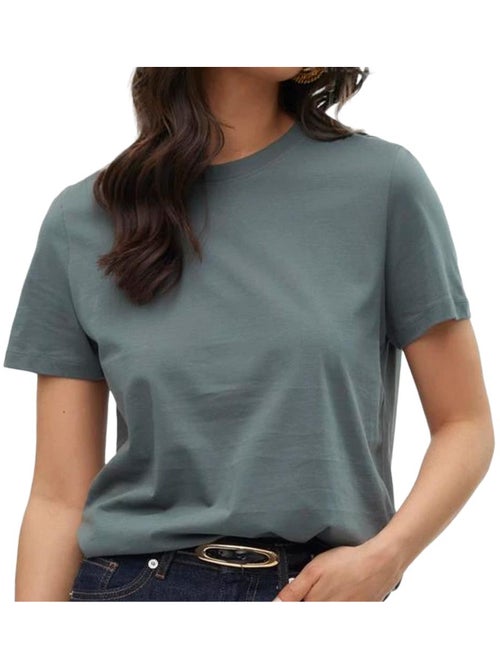 T-shirt Kaki para Mulher Vero Moda Paulina - Kiabi T-shirt Kaki para Mulher Vero Moda Paulina - Kiabi