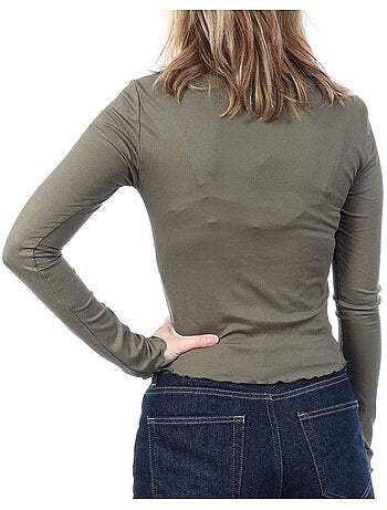 T-shirt kaki sofia vero moda para mulher