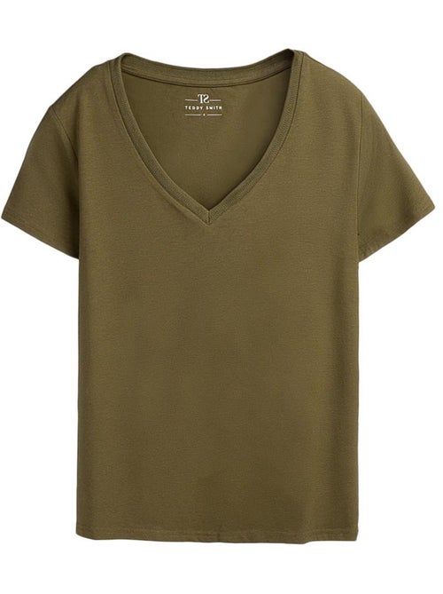T-shirt Kaki Teddy Smith Mia para Mulher - Kiabi