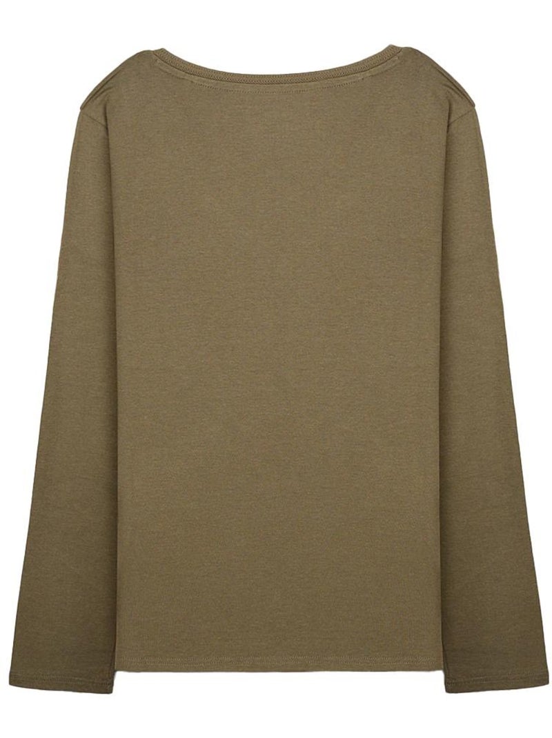 T-shirt Kaki Teddy Smith Miana para Mulher Verde cáqui claro - Kiabi