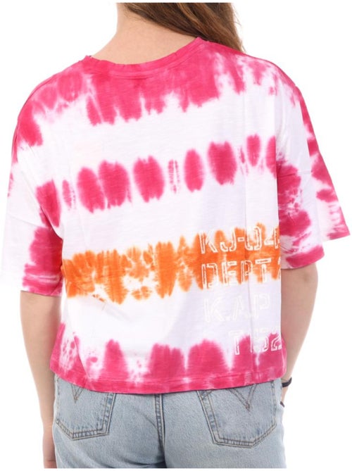 T-Shirt Kaporal EVEE para Mulher Branco/Rosa - Kiabi T-Shirt Kaporal EVEE para Mulher Branco/Rosa - Kiabi