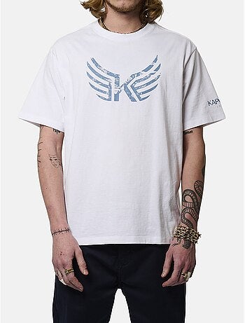 T-shirt kaporal jack para homem branco/azul