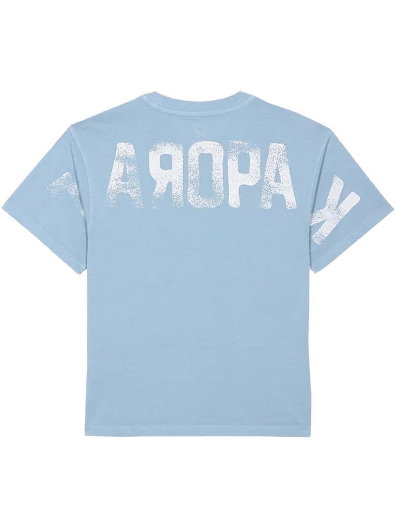 T-Shirt Kaporal Obar para Menino Branco/Azul Azul - Kiabi
