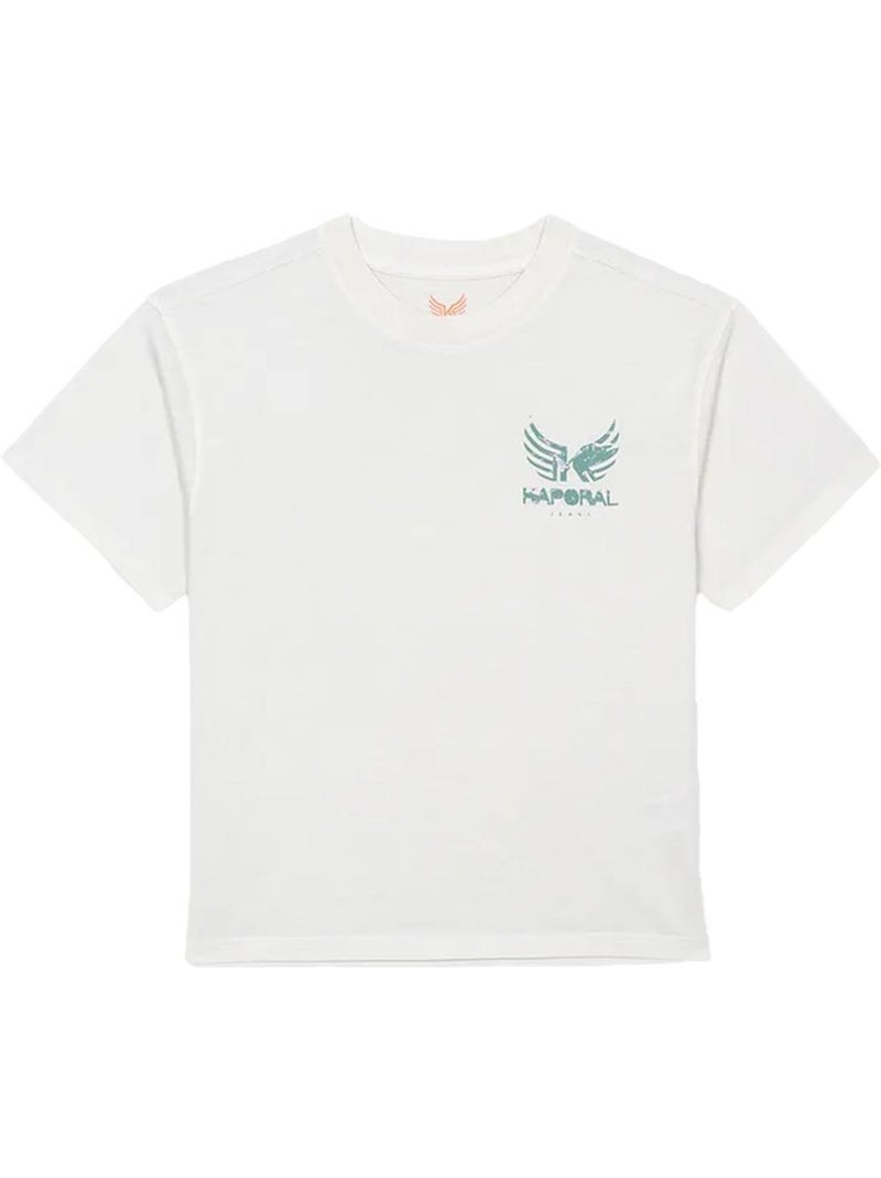T-shirt Kaporal Obar para Menino Branco/Verde Branco - Kiabi