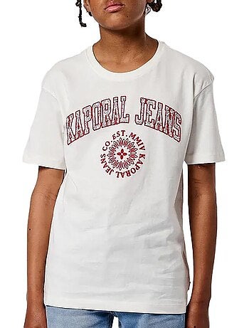 T-Shirt Kaporal Olla para Rapaz Branco/Vermelho
