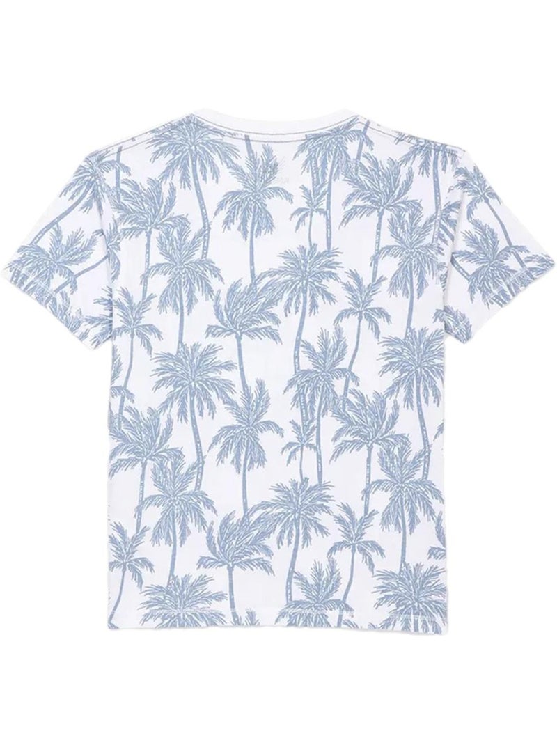 T-Shirt Kaporal Omyg para Rapaz Branco/Azul Branco - Kiabi