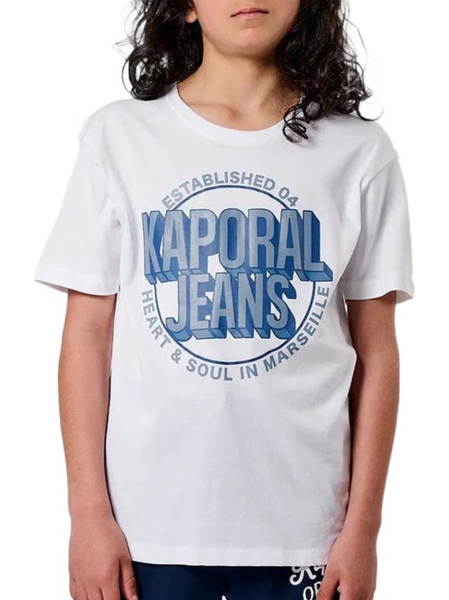 T-Shirt Kaporal Otler para Menino Branco/Azul - Kiabi T-Shirt Kaporal Otler para Menino Branco/Azul - Kiabi