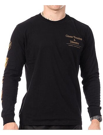 T-Shirt Kaporal Regan de Manga Comprida Preto para Homem