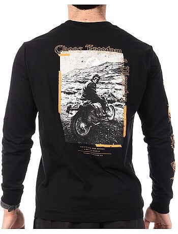 T-Shirt Kaporal Regan de Manga Comprida Preto para Homem