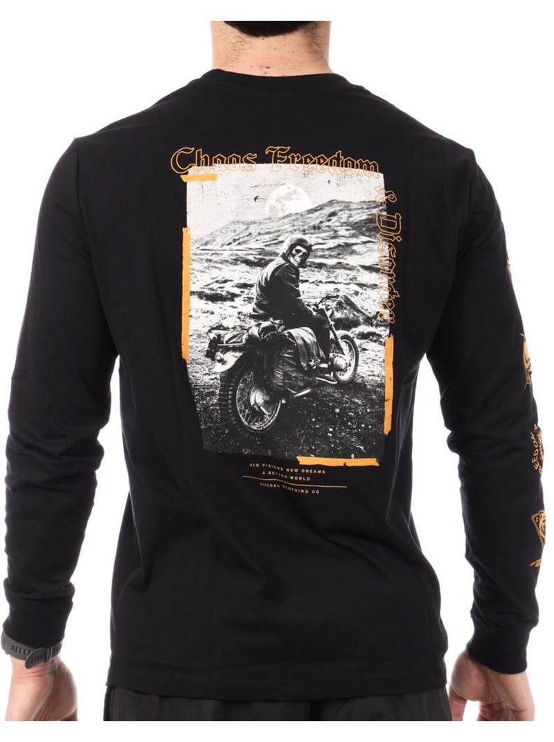 T-Shirt Kaporal Regan de Manga Comprida Preto para Homem Preto - Kiabi