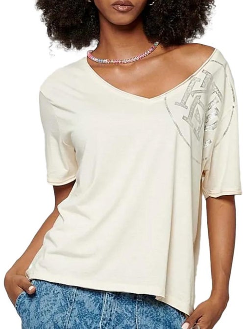 T-shirt Kaporal SPRIT para Mulher, Cor Cru - Kiabi T-shirt Kaporal SPRIT para Mulher, Cor Cru - Kiabi