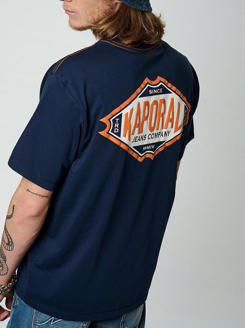 T-shirt Kaporal Titu para Homem Azul-Marinho Azul - Kiabi