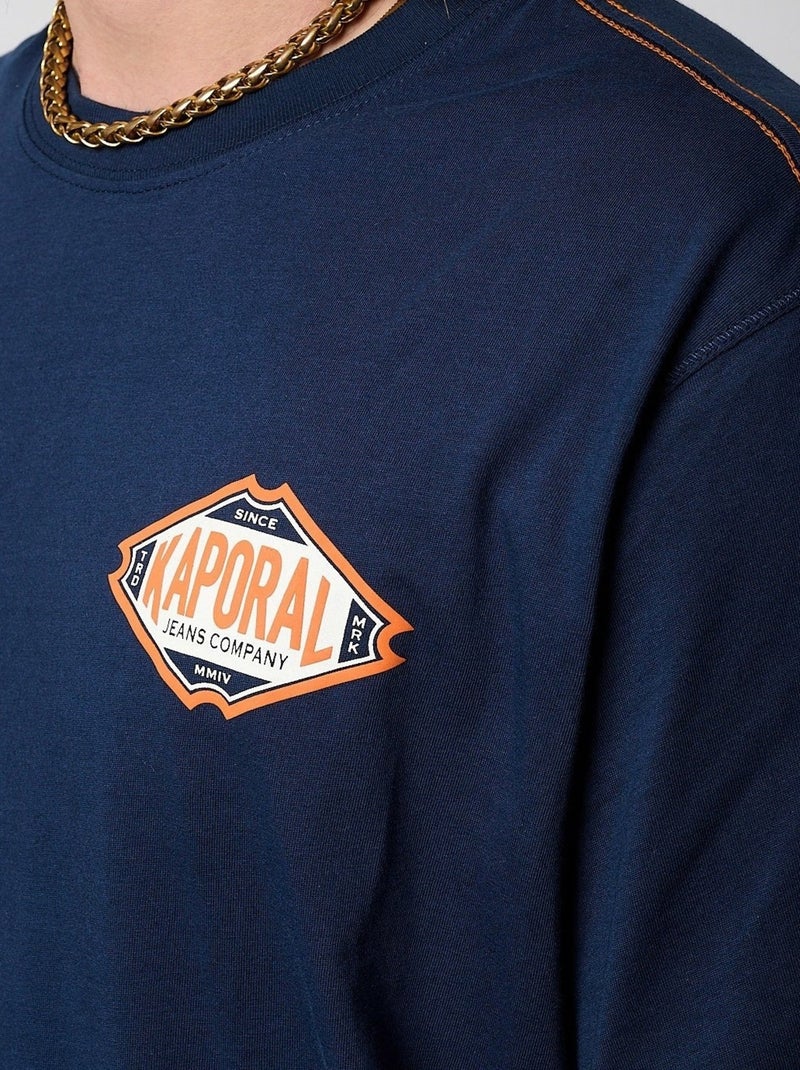 T-shirt Kaporal Titu para Homem Azul-Marinho Azul - Kiabi