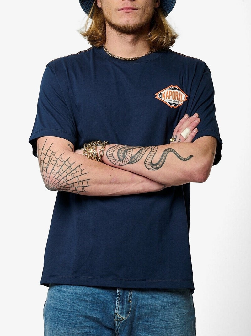 T-shirt Kaporal Titu para Homem Azul-Marinho Azul - Kiabi