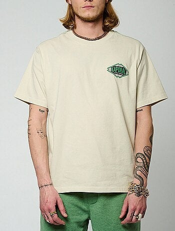 T-shirt Kaporal Titu para Homem Bege/Verde