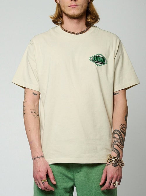 T-shirt kaporal titu para homem bege/verde - Kiabi T-shirt kaporal titu para homem bege/verde - Kiabi
