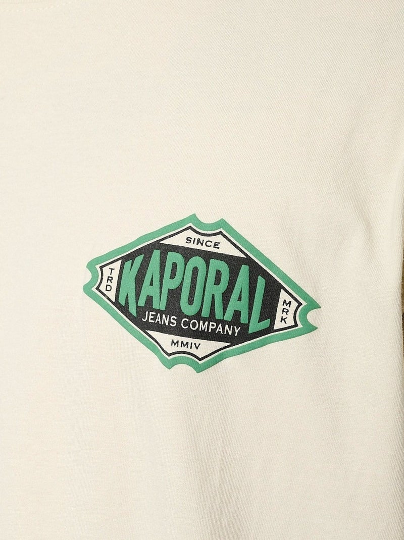 T-shirt Kaporal Titu para Homem Bege/Verde Bege - Kiabi