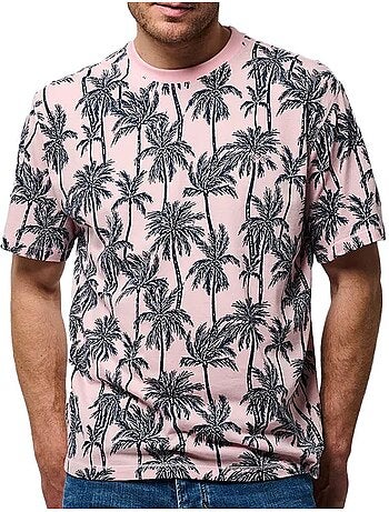 T-shirt kaporal togo para homem rosa e azul-marinho