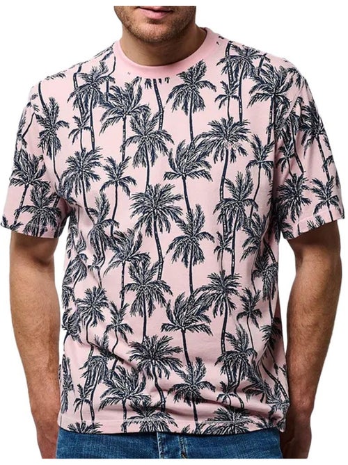 T-shirt kaporal togo para homem rosa e azul-marinho - Kiabi T-shirt kaporal togo para homem rosa e azul-marinho - Kiabi