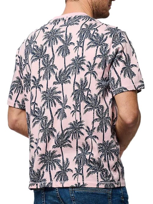 T-shirt kaporal togo para homem rosa e azul-marinho - Kiabi T-shirt kaporal togo para homem rosa e azul-marinho - Kiabi