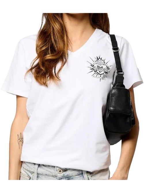 T-Shirt Kaporal VALM Branco para Mulher - Kiabi T-Shirt Kaporal VALM Branco para Mulher - Kiabi