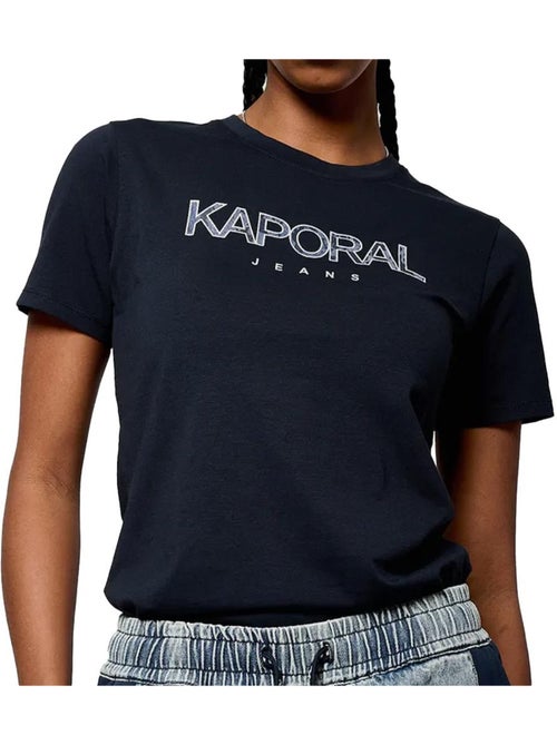 T-Shirt Kaporal Vapore Preto para Mulher - Kiabi T-Shirt Kaporal Vapore Preto para Mulher - Kiabi