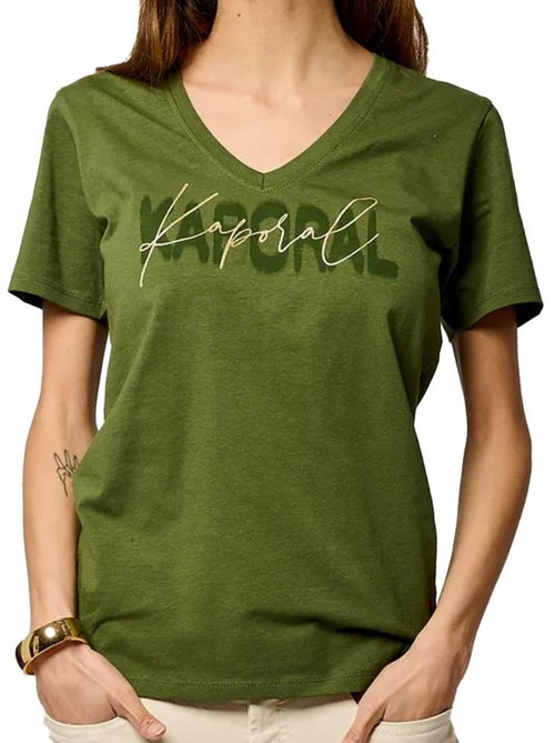 T-shirt Kaporal Vasice Verde para Mulher - Kiabi T-shirt Kaporal Vasice Verde para Mulher - Kiabi