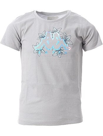 T-shirt Kappa Celeste Cinzenta para Menina