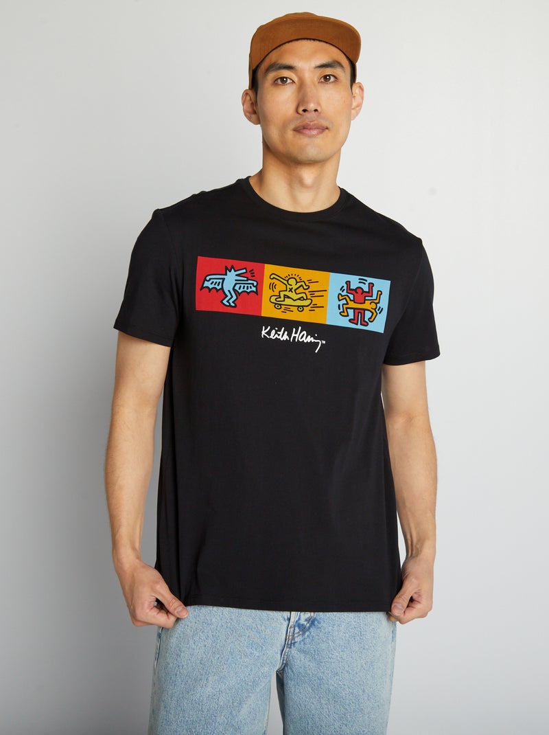 T-shirt 'Keith Haring' de gola redonda Preto - Kiabi