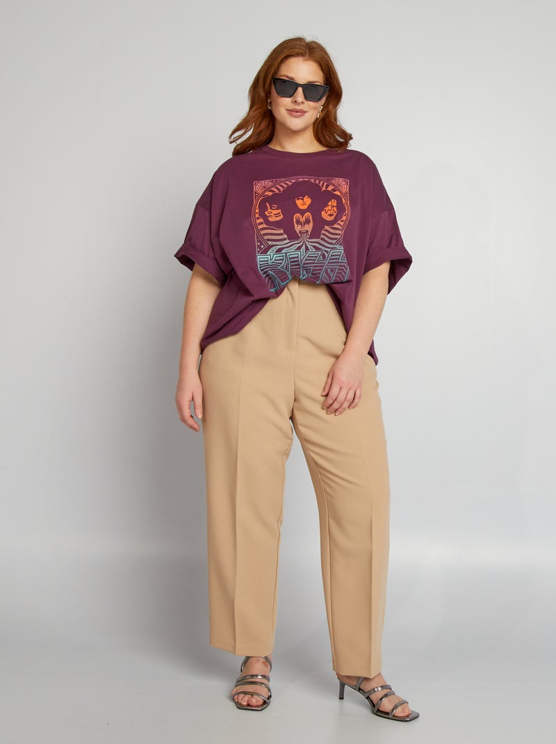 T-shirt 'Kiss' de gola redonda VIOLETA - Kiabi