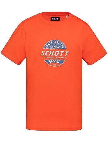 T-shirt Laranja para Rapaz Schott USTOUR