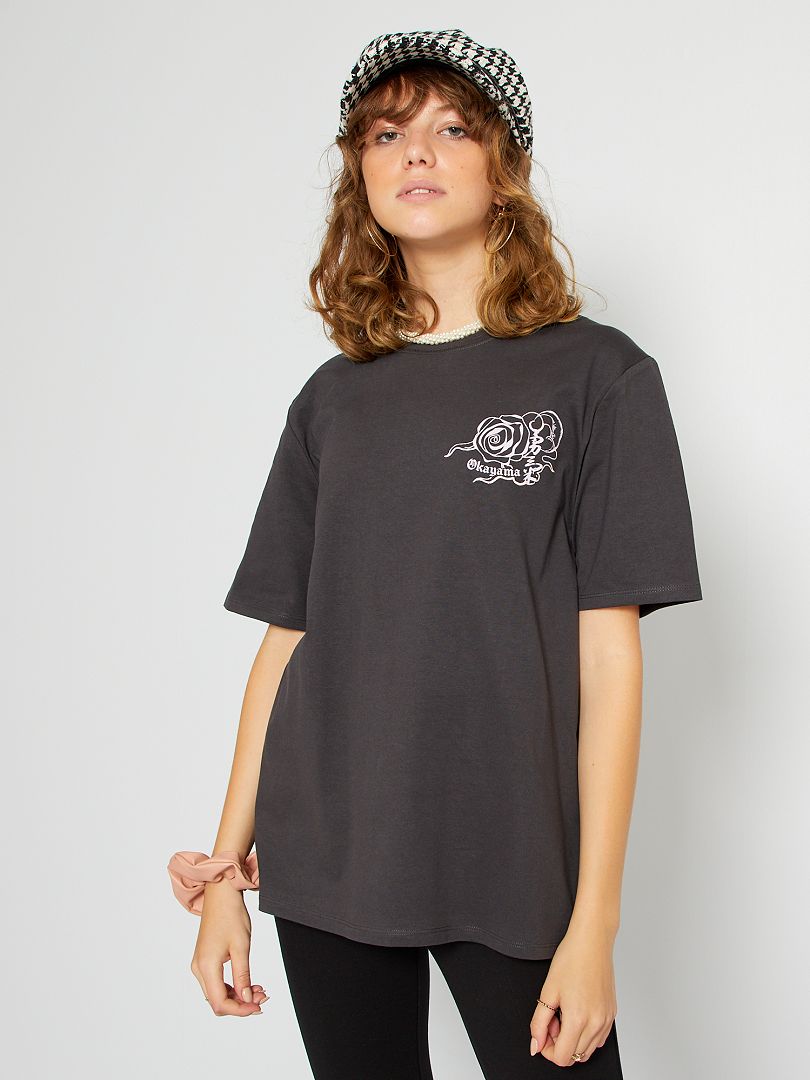 T-shirt larga CINZA - Kiabi