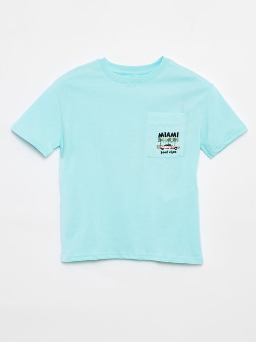 T-shirt larga com bolso frontal - Kiabi