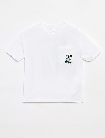 T-shirt larga com bolso frontal