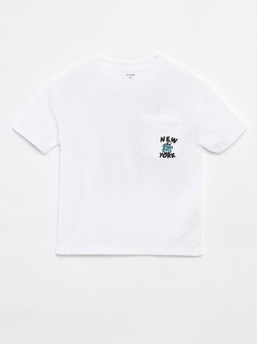 T-shirt larga com bolso frontal - Kiabi