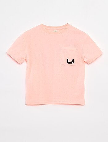 T-shirt larga com bolso frontal