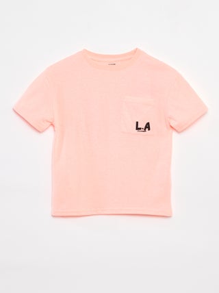 T-shirt larga com bolso frontal