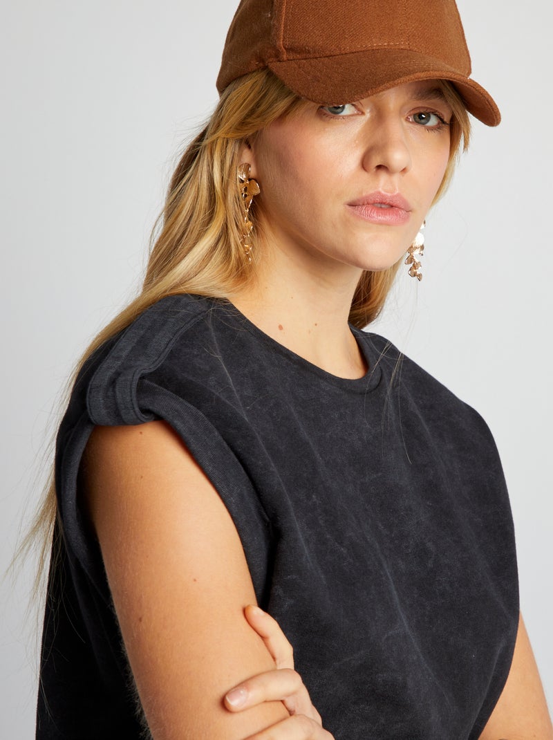 T-shirt larga com efeito desbotado CINZA - Kiabi
