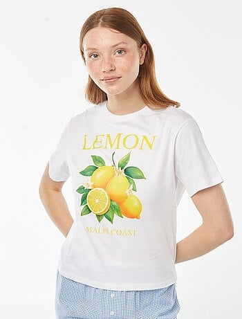 T-shirt larga com estampa à frente