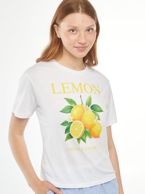 T-shirt larga com estampa à frente - Kiabi