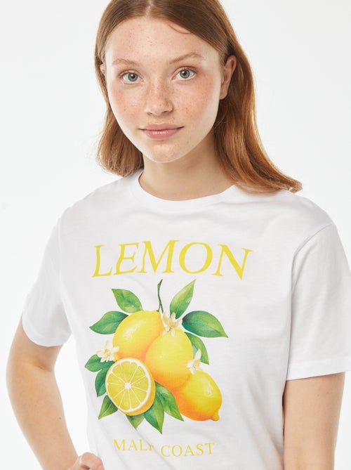 T-shirt larga com estampa à frente - Kiabi