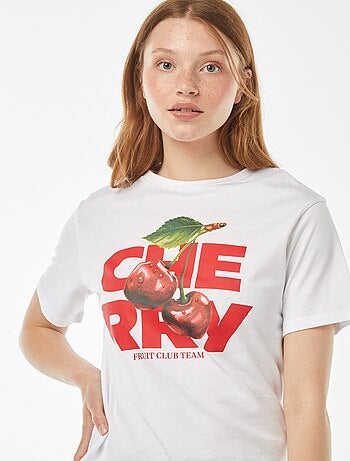 T-shirt larga com estampa à frente