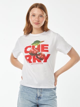 T-shirt larga com estampa à frente