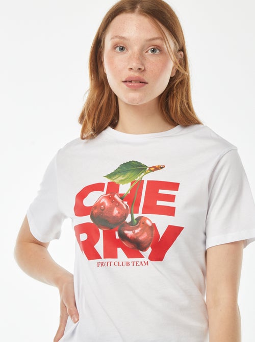 T-shirt larga com estampa à frente - Kiabi