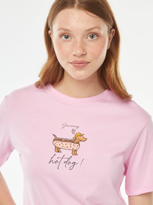 T-shirt larga com estampa à frente - Kiabi