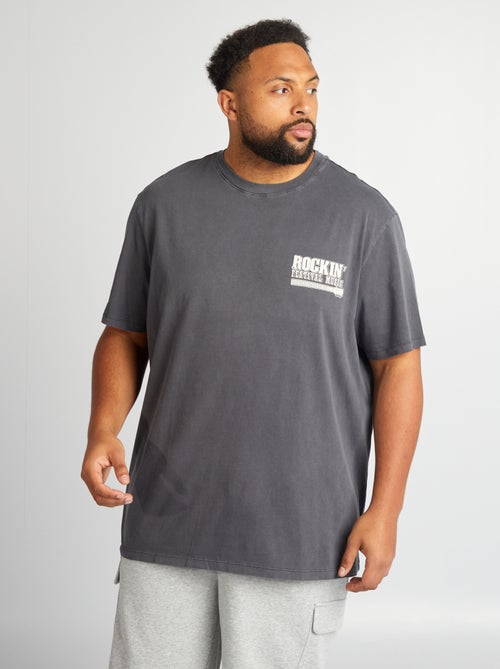 T-shirt larga com estampado atrás - Kiabi