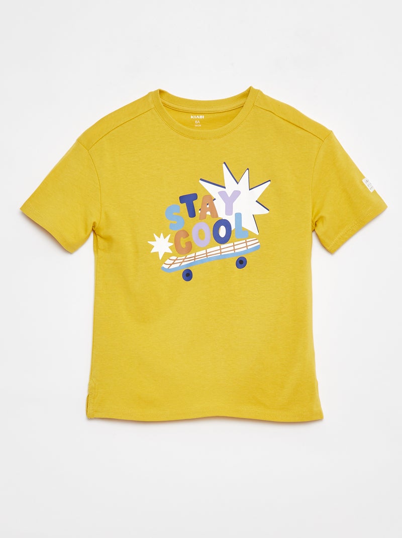 T-shirt larga com estampado Grafik Edition Amarelo - Kiabi