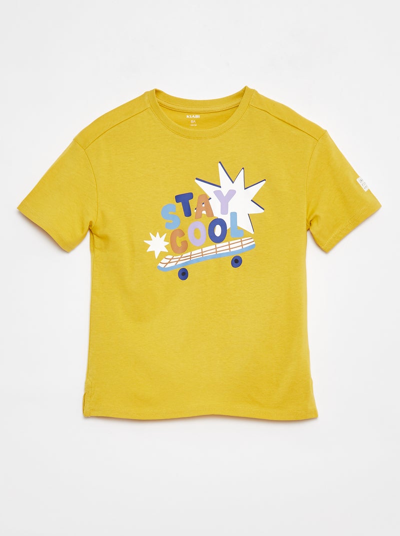 T-shirt larga com estampado Grafik Edition Amarelo - Kiabi